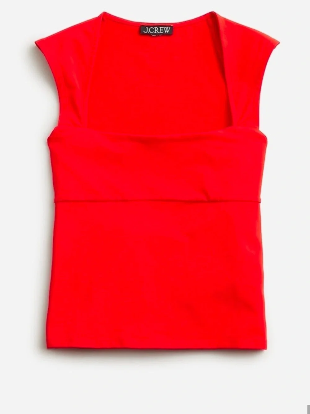 J. Crew Bright Red Square-Neck Tank Top